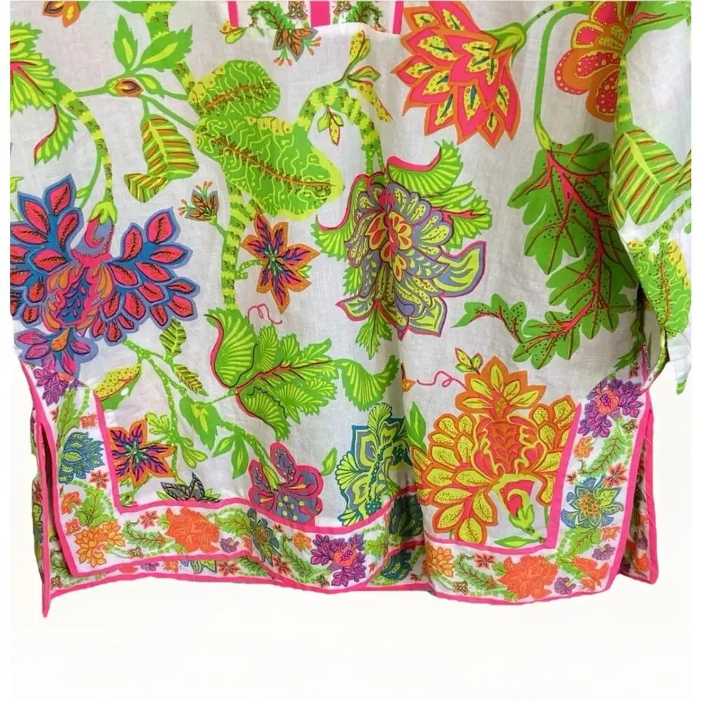 Gretchen Scott Glorious Split Neck Tunic Top & Pants Women’s Floral Small - Picture 5 of 16